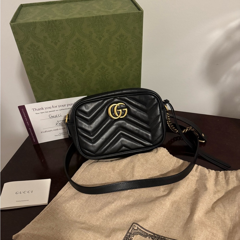 SOLD - Gucci Black Marmont Crossbody Bag